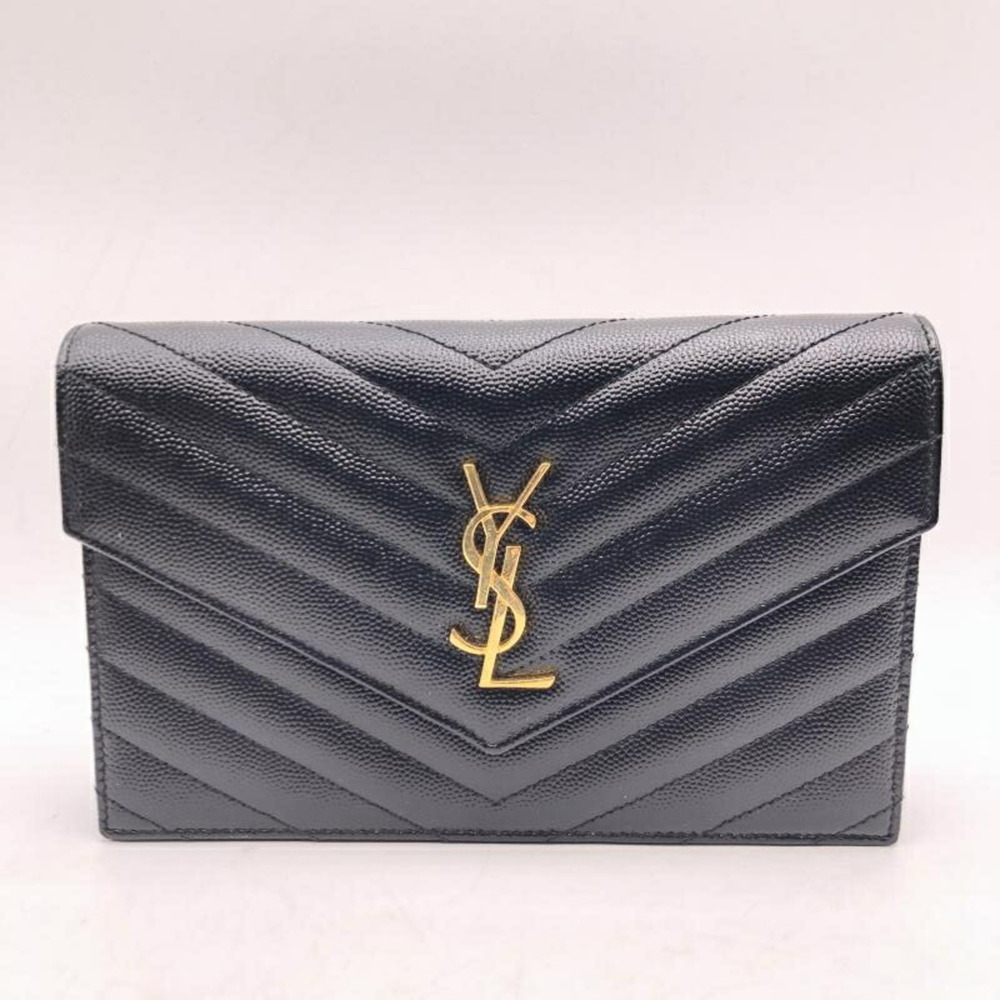 Yves Saint Laurent SAINT LAURENT PARIS Cassandra Envelope Chain Wallet, Black...